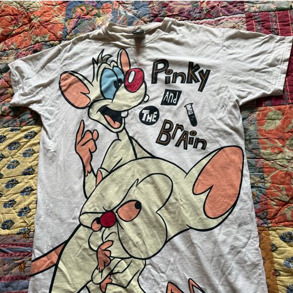 Vintage Pinky and the Brain Warner Bros All Over Print Shirt XLT - Picture 1 of 9